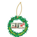 LV Dice $100 Bill Wreath Ornament w/ Clear Mirrored Back (2 Square Inch)